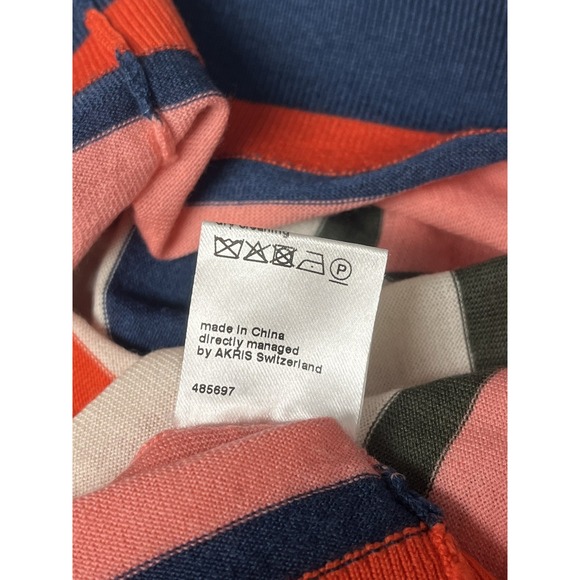 Akris Punto US 10 Kodak Stripe Wool Pullover Sweater Lightweight Blue Pink White - Picture 12 of 12